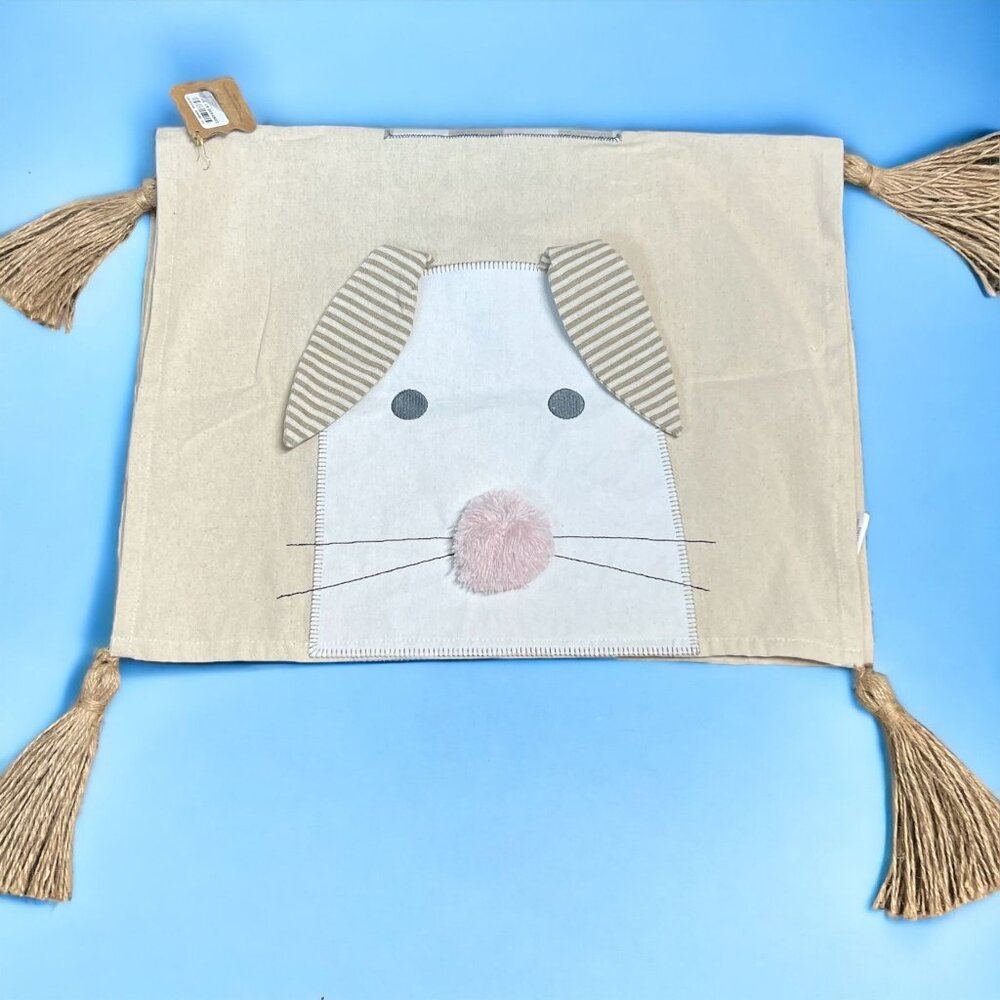 Mudpie Mud Pie Bunny Motif Table Runner Hello Spring 70" x 18" 100% cotton NWT